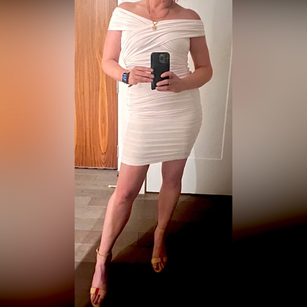 White Off the Shoulder Bodycon Dress